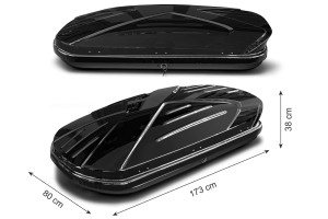 BOX DACHOWY BAGAŻNIK KUFER NA DACH 450L MODEL MADRID CZARNY