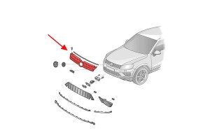 VOLKSWAGEN TOUAREG II 7P 2014-2018 PO FACELIFTINGU GRILL ATRAPA CHŁODNICY 7P6853651L