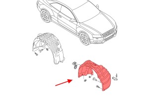AUDI A5 8T SPORTBACK 2009-2016 MATERIAŁOWE NADKOLE PRZEDNIE PRAWE 8T0821172D