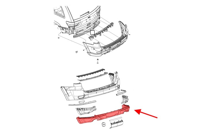 JEEP GRAND CHEROKEE IV WK2 2010-2020 SPOILER TYLNEGO ZDERZAKA PODWÓJNY WYDECH  68111469AA