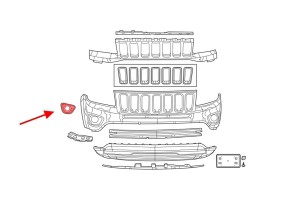 JEEP COMPASS I MK49 2011-2017 PO FACELIFTINGU PRAWA KRATKA ZDERZAKA 68213204AA