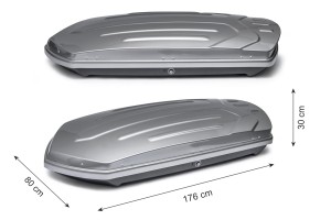 BOX DACHOWY BAGAŻNIK KUFER NA DACH 390L MODEL PARIS SREBRNY