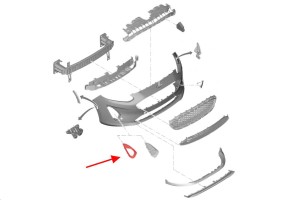 FORD FIESTA MK8 VIII 2017+ KRATKA PRZEDNIEGO ZDERZAKA PRAWA H1BB15A216A1