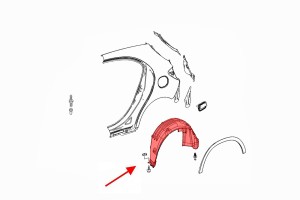 MERCEDES GLA I X156 2015-2019 MATERIAŁOWE NADKOLE TYLNE LEWE A1566900330