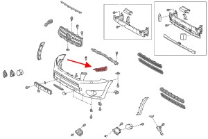 TOYOTA RAV4 IV XA40 2013-2019 ŚLIZG PRZEDNIEGO ZDERZAKA LEWY 525360R040