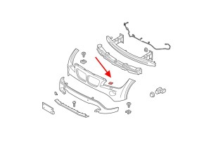 BMW X1 E84 2013-2015 PO FACELIFTINGU ZAŚLEPKA SPRYSKIWACZA REFLEKTORA LEWA 51117347661