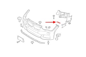 BMW X1 F48 2015-2022 ŚLIZG GÓRNY PRZEDNIEGO ZDERZAKA LEWY 51117354767