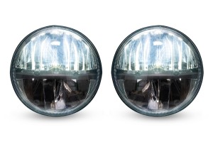 JEEP WRANGLER JK 2007-2018 CZARNE LAMPY PRZEDNIE LED 7" 30W 8000 LUMENÓW