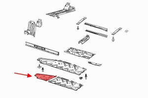 MERCEDES CLA C117 2013-2019 MATERIAŁOWA TYLNA OSŁONA PODWOZIA PRAWA A2466840400