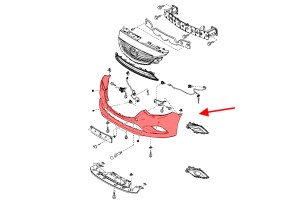 MAZDA 6 III GJ 2012-2014 PRZED LIFTINGIEM ZDERZAK PRZEDNI POD PDC GHP950031CBB