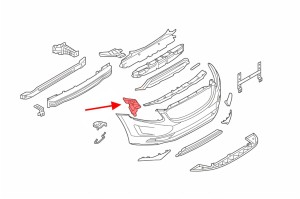 VOLVO XC60 I 2013-2017 PO FACELIFTINGU ŚLIZG PRZEDNIEGO ZDERZAKA PRAWY 31323759