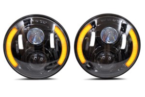 JEEP WRANGLER JK 2007-2018 LAMPY LEDOWE PRZEDNIE 7'' MODEL CALIFORNIA 80W 6000 LUMENÓW