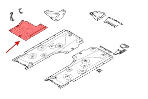 BMW SERIA 3 V E90 SEDAN 2004 - 2013 MATERIAŁOWA OSŁONA PODWOZIA ŚRODKOWA 51757163562