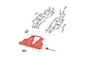 JEEP CHEROKEE V KL 2014-2018 PRZED LIFTINGIEM MATERIAŁOWA PŁYTA POD SILNIK 68156503AF