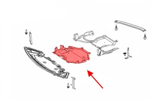 MERCEDES E-CLASS W212 2009-2016 OSŁONA PODWOZIA PŁYTA POD SILNIK Z KOMPLETEM ŚRUB A2125202523