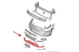 VOLKSWAGEN POLO MK6 VI AW 2017+ SPOILER PRZEDNIEGO ZDERZAKA 2G0805903B