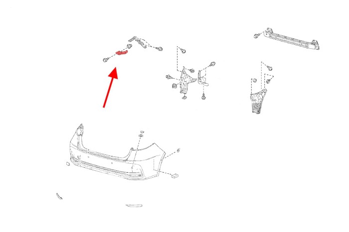 TOYOTA COROLLA XII E21 2019+ SEDAN ŚLIZG TYLNEGO ZDERZAKA LEWY 5256302340