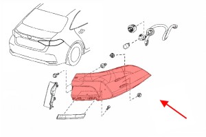 TOYOTA COROLLA XII E21 2019+ SEDAN KAROSERYJNA LAMPA TYLNA PRAWA 8155102D10