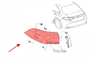 TOYOTA COROLLA XII E21 2019+ SEDAN KAROSERYJNA LAMPA LED TYLNA LEWA 8156002D21