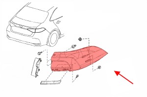 TOYOTA COROLLA XII E21 2019+ SEDAN KAROSERYJNA LAMPA LED TYLNA PRAWA 8155002D21