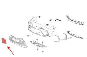 TOYOTA COROLLA XII E21 SEDAN 2022+ PO FACELIFTINGU ZAŚLEPKA HAKA HOLOWNICZEGO W KRATKĘ PRZEDNIEGO ZDERZAKA 5312802380
