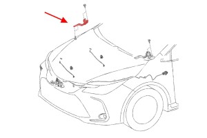 TOYOTA COROLLA XII E21 2019+ STALOWY ZAWIAS MASKI PRAWY 5341002540