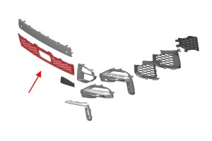 BMW X5 G05 2018-2023 KRATKA PRZEDNIEGO ZDERZAKA ŚRODKOWA Z OTWOREM POD RADAR 51118069211