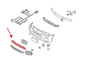 BMW X4 F26 2014-2018 M-PAKIET KRATKA ŚRODKOWA PRZEDNIEGO ZDERZAKA GÓRNA 51118056936