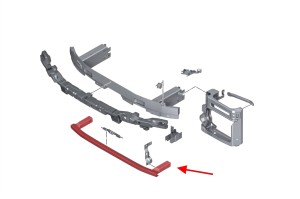 BMW X6 G06 2019+ ALUMINIOWA BELKA DOLNA WZMOCNIENIE PRZEDNIEGO ZDERZAKA 51117421600