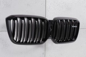 BMW X3 G01 2017+ TUNINGOWY GRILL PRZEDNI CZARNY WZÓR M PAKIET PODWÓJNE ŻEBERKA ATRAPA NERKI POD KAMERĘ