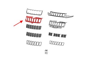 JEEP GRAND CHEROKEE IV WK2 2017-2021 DRUGI FACELIFTING MOCOWANIE ATRAPY GRILLA 68258419AB