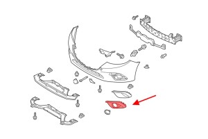 MAZDA 3 III BM 2014-2016 PRZED FACELIFTINGIEM LEWA ZAŚLEPKA HALOGENU KRATKA ZDERZAKA BEZ CHROMU BJE1-50C21