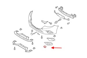 MAZDA 3 III BM 2014-2016 PRZED FACELIFTINGIEM CHROMOWANA RAMKA LEWEJ KRATKI HALOGENU BJE1-50C12