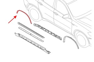 BMW X6 E71 2007-2014 LISTWA TYLNEGO BŁOTNIKA PRAWA 51777176330