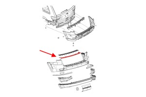 JEEP GRAND CHEROKEE IV WK2 2014-2021 CHROMOWANA LISTWA TYLNEGO ZDERZAKA 68111635AA