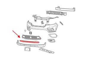 JEEP CHEROKEE V KL 2018-2023 PO FACELIFTINGU SPOILER PRZEDNIEGO ZDERZAKA SREBRNY 6DE39TZZAA