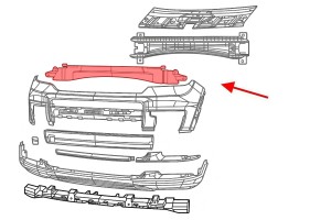 JEEP GRAND CHEROKEE V WL 2021+ ABSORBER ZDERZAKA PRZEDNIEGO GÓRNY 68481852AD