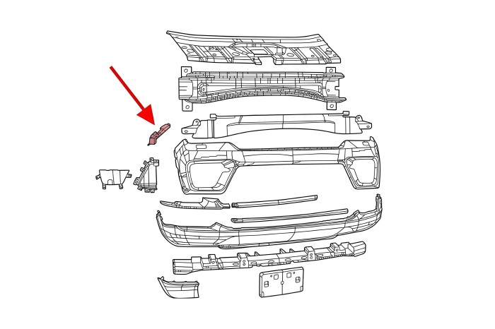 JEEP GRAND CHEROKEE V WL 2021+ ŚLIZG PRZEDNIEGO ZDERZAKA PRAWY 68408114AB
