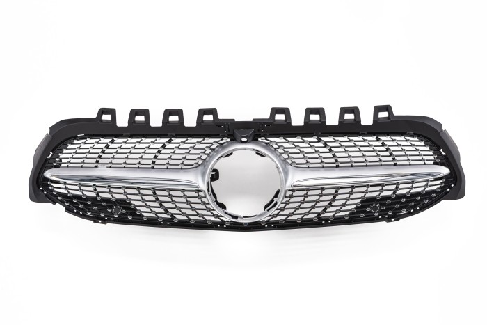 MERCEDES A-CLASS W177 2018+ Z KAMERĄ GRILL DIAMOND SREBRNY