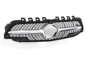 MERCEDES A-CLASS W177 2018+ Z KAMERĄ GRILL DIAMOND SREBRNY