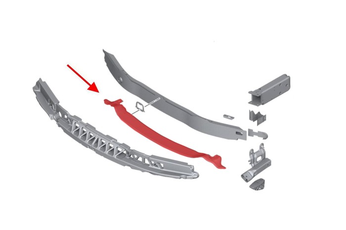 BMW SERIA 3 F301 2011-2018 KOMBI M-PAKIET WZMOCNIENIE DOLNE BELKA PRZEDNIEGO ZDERZAKA 51118054188