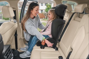 EZIO FOTELIK SAMOCHODOWY EKOSKÓRA PODSTAWKA 2w1 I SIZE 100-150 CM R129 ISOFIX