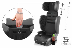 SALVATORE FOTELIK SAMOCHODOWY EKOSKÓRA PODSTAWKA 2w1 I SIZE 100-150 CM R129