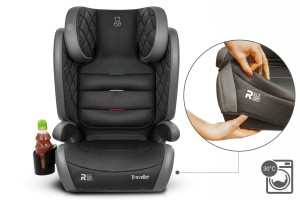 SALVATORE FOTELIK SAMOCHODOWY EKOSKÓRA PODSTAWKA 2w1 I SIZE 100-150 CM R129