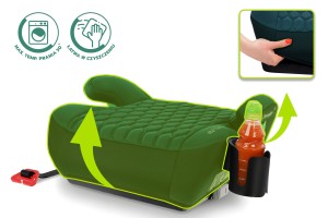 FOTELIK SAMOCHODOWY PODKŁADKA SIEDZISKO Z ISOFIX ZIELONY R129 125-150 CM