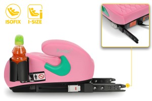 FOTELIK SAMOCHODOWY PODKŁADKA SIEDZISKO Z ISOFIX RÓŻOWY R129 125-150 CM