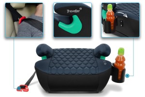 FOTELIK SAMOCHODOWY PODKŁADKA SIEDZISKO CZARNO-SZARY PIKOWANY R129 125-150 CM