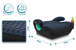 FOTELIK SAMOCHODOWY PODKŁADKA SIEDZISKO CZARNO-SZARY PIKOWANY R129 125-150 CM