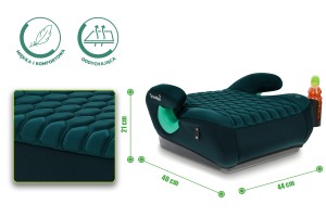 FOTELIK SAMOCHODOWY PODKŁADKA SIEDZISKO ZIELONY PIKOWANY R129 125-150 CM