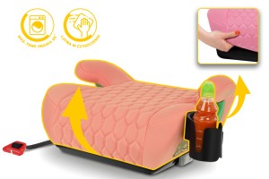 FOTELIK SAMOCHODOWY PODKŁADKA SIEDZISKO RÓŻOWY PIKOWANY R129 125-150 CM